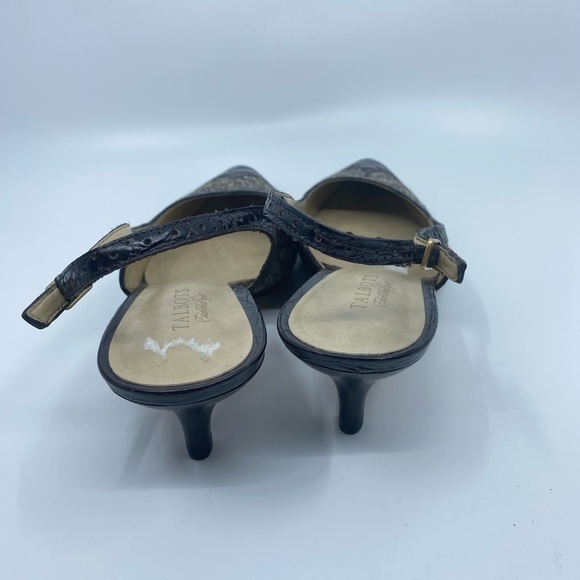 Talbots Tweed Slingback Kitten Heels | Size 10 | Classic Pointed Toe Pumps - Picture 4 of 9
